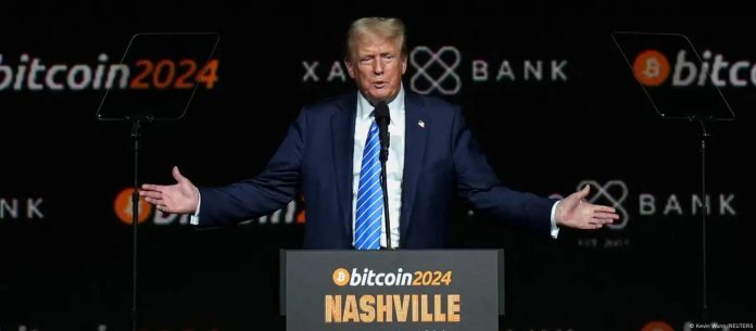 Donald Trump duke folur në një konferencë për kriptomenedhën në Nashvile