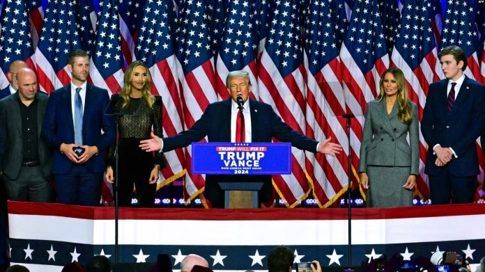 Kandidati i republikanëve, Donald Trump duke iu drejtuar mbështetësve nga Florida.