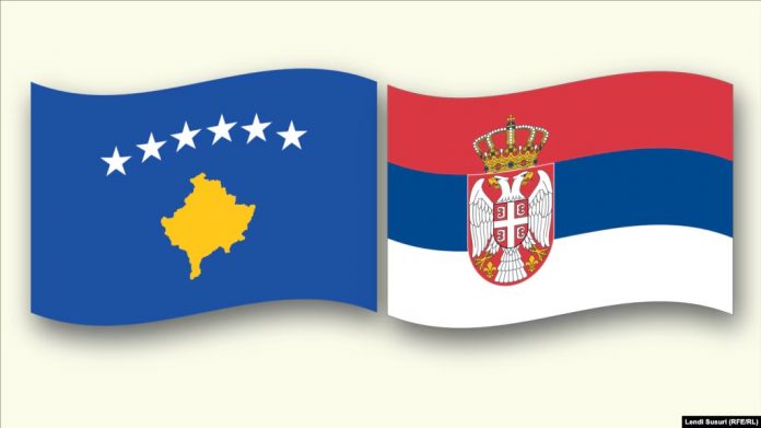 Flamuri i Kosovës dhe ai i Serbisë.