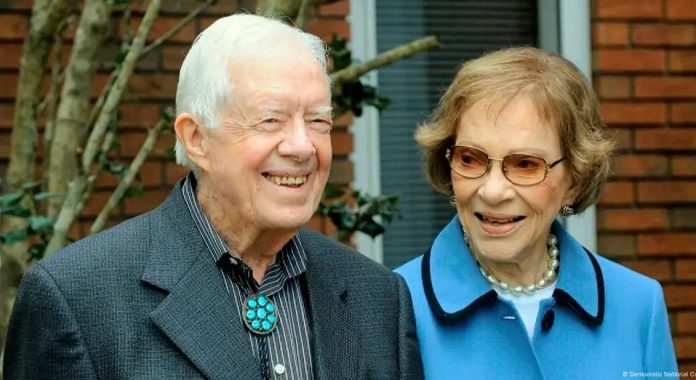 Jimmy Carter dhe bashkëshortja, Rosalynn së bashku në Konventën e Demokratëve, 18 gusht 2020