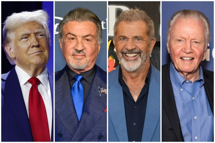 Donald Trump, Sylvester Stallone, Mel Gibson dhe Jon Voight. Foto: Getty Images