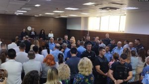 Gjykimi i parë i mbajtur për vrasjen e Marigona Osmanit në Gjykatën Themelore të Ferizajt. Gusht, 2023.