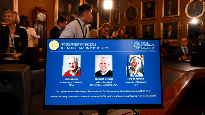 Tre fituesit e Çmimit Nobel për Fizikë.