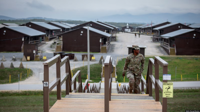 Kampi amerikan Bondsteel në Kosovë.