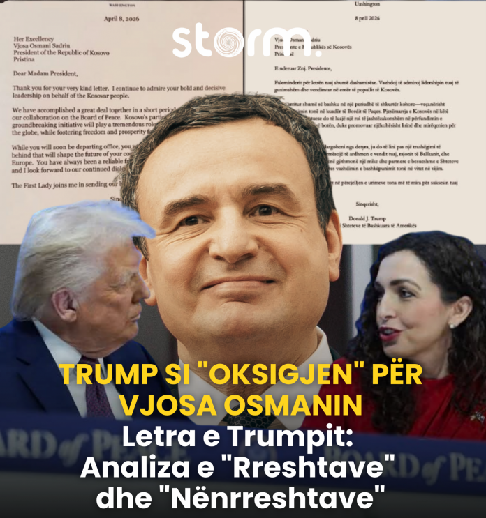 Vjosa Osmani publikon letrën e Trump: Shkëlqimi i mandatit në perëndim / stormkosova
