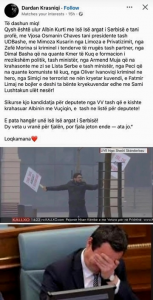 Dardan Krasniqi godet Kurtin: Nesër ulet në pushtet edhe me Sami Lushtakun!